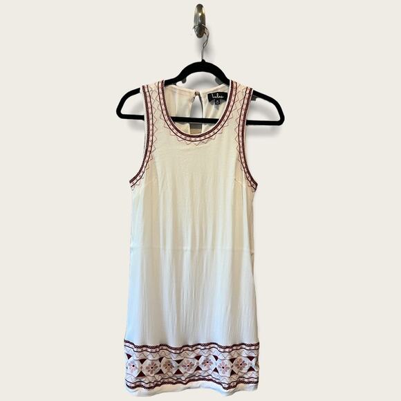 Lulus Love You Forever White Embroidered Mini Shift dress size M - Picture 4 of 15
